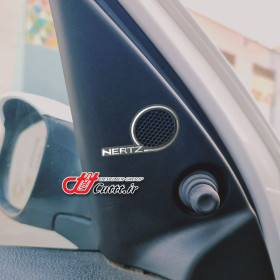 برچسب قاب تیوتر پژو 206  آینه دستی - طرح HERTZ - کد 10648