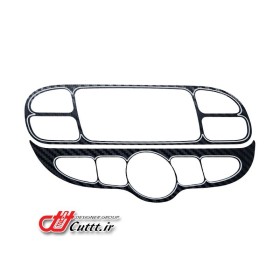 کاور تزریقی قاب پنل تهویه اتوماتیک پژو 206 و 207 - کربن مشکی - کد 10857/1