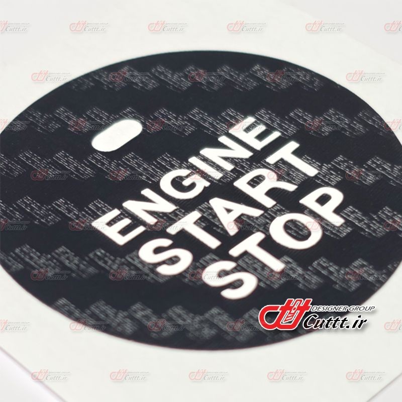 برچسب تزریقی دکمه کی لس استارت - کربن مشکی - کد 10675/1