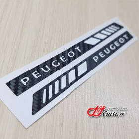 برچسب jتزریقی پشت آینه طرح PEUGEOT - کربن مشکی - کد 10670/1
