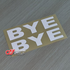 استیکر شبرنگ گل پخش کن طرح BYE - کد 10456