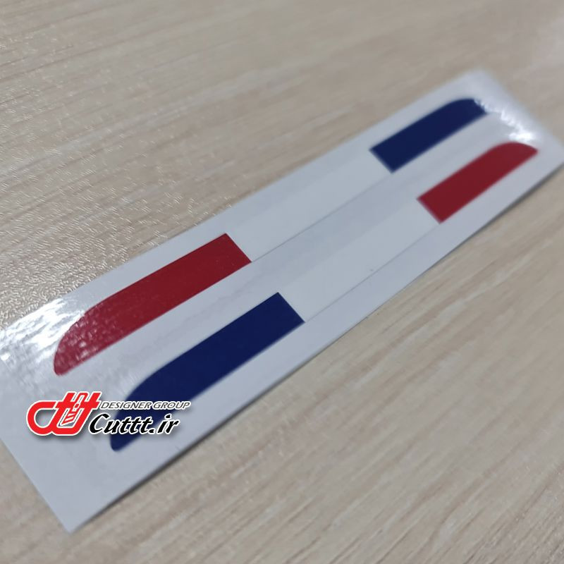 برچسب برشی قاب آینه - طرح پرچم فرانسه - کد 10424
