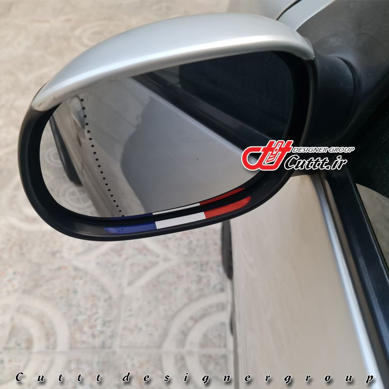 برچسب برشی قاب آینه - طرح پرچم فرانسه - کد 10424